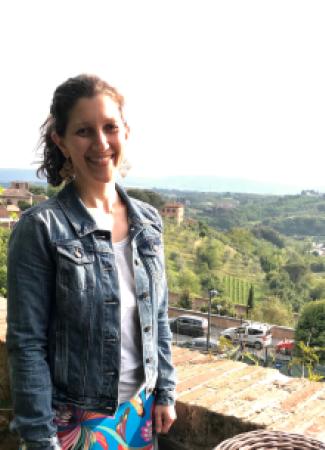 Jami on a balcony